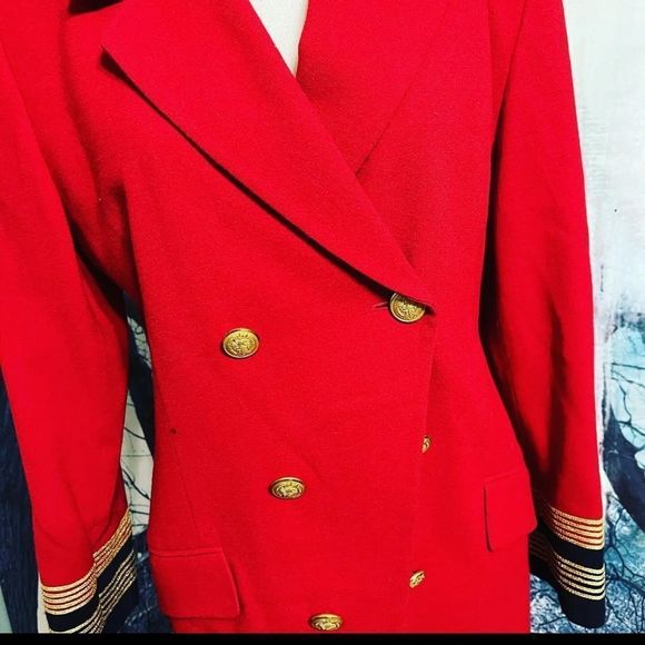 Vintage Linda Allard Ellen Tracy Vintage Military Blazer petite statement Wool - Picture 5 of 5